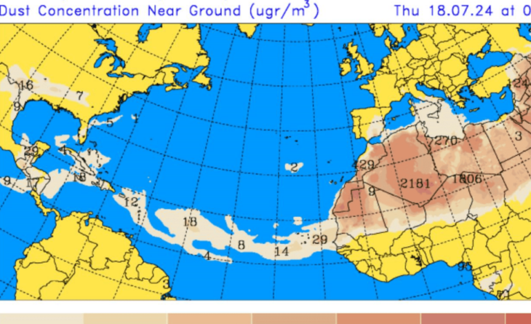 Pronostican lluvias en algunas localidades y calor por polvo del Sahara