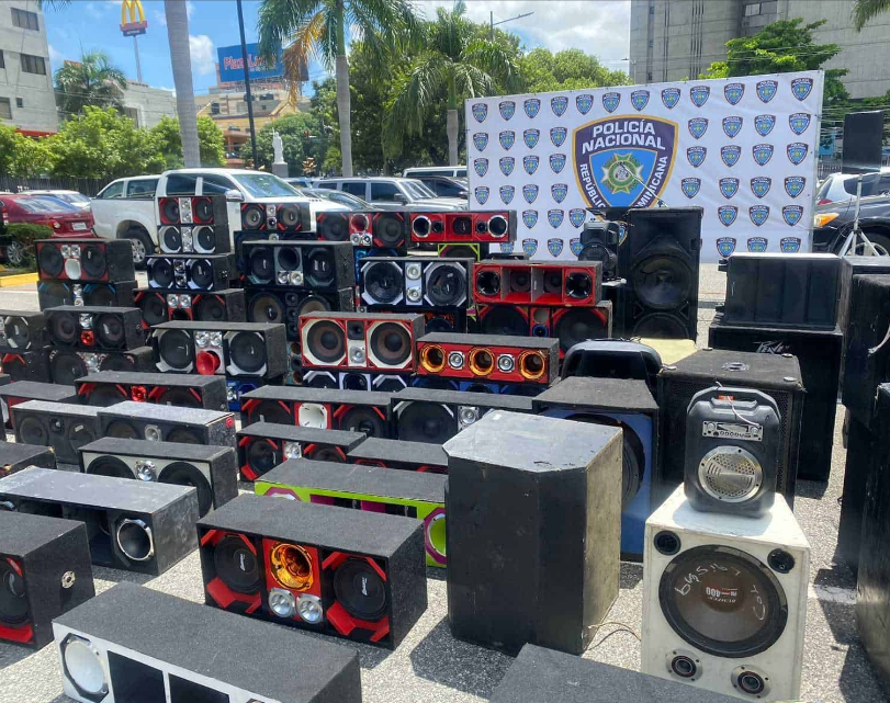 Policía Nacional incauta 118 equipos de sonido en el Distrito Nacional